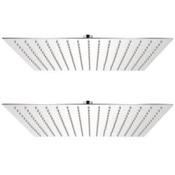 Pomme de douche plongeante 2 pcs Acier inoxydable 40x40 cm