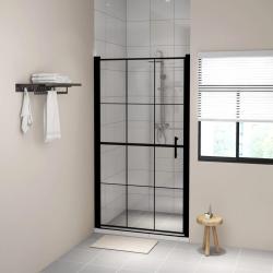 Porte de douche verre tremp&eacute; 100x178 cm noir alsavelo