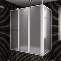 Pare baignoire en L 70x120x137 cm 4 panneaux pliables alsavelo
