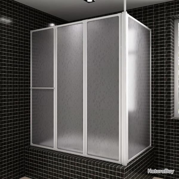 Pare baignoire en L 70x120x137 cm 4 panneaux pliables