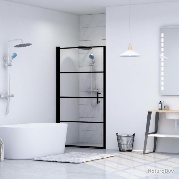 Porte de douche Verre tremp� 100x178 cm Noir alsavelo