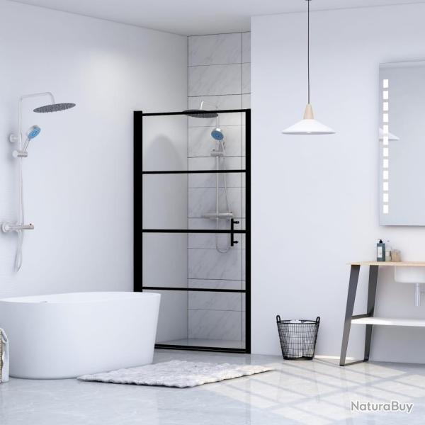 Porte de douche Verre tremp� 81x195 cm Noir alsavelo