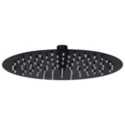 Pomme de douche pluie Acier inoxydable 25 cm Ronde Noir