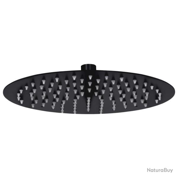 Pomme de douche pluie Acier inoxydable 25 cm Ronde Noir