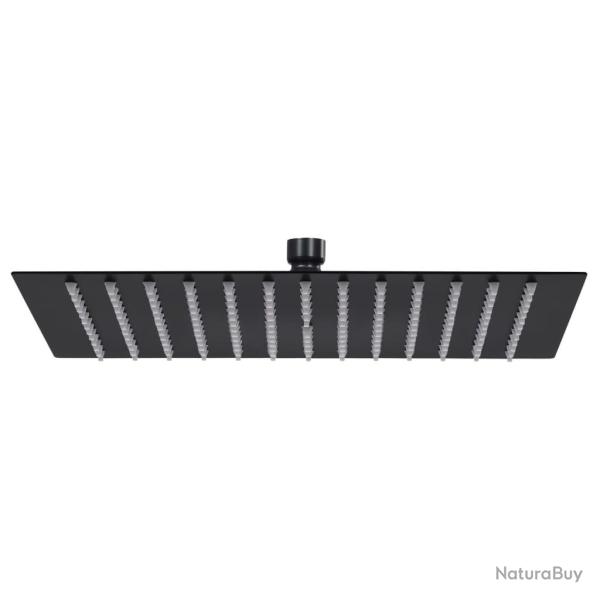 Pomme de douche pluie Acier inoxydable 25x25 cm Carr�e Noir alsavelo