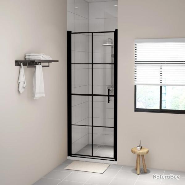 Porte de douche verre tremp� 91x195 cm noir