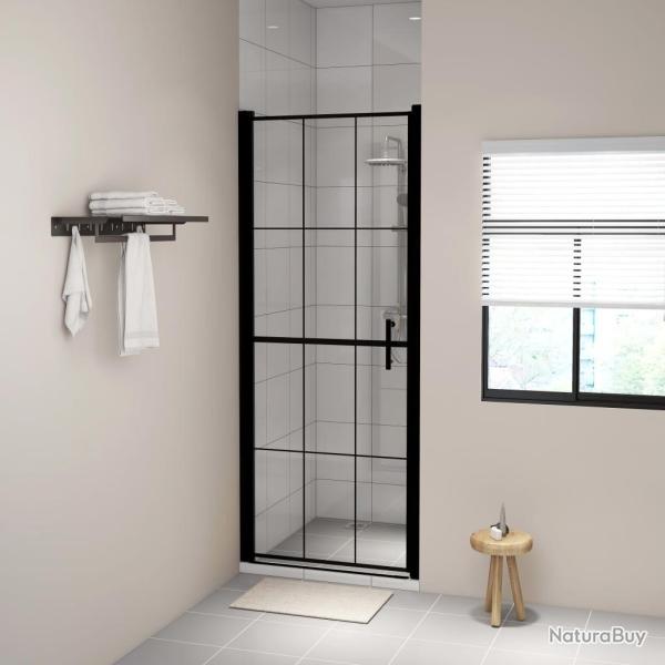 Porte de douche Verre tremp� 81x195 cm Noir alsavelo