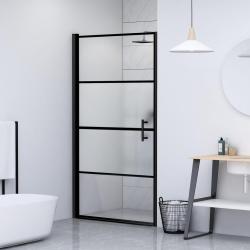 Porte de douche 100x178 cm Verre tremp&eacute; demi-d&eacute;poli Noir