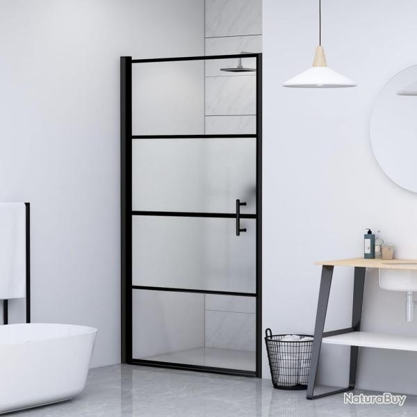 Porte de douche 100x178 cm Verre tremp� demi-d�poli Noir
