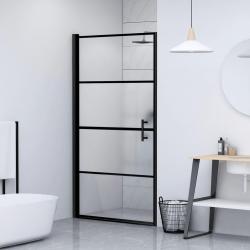Porte de douche 91x195 cm Verre tremp&eacute; demi-d&eacute;poli Noir