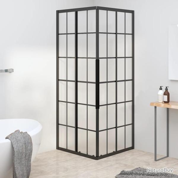 Cabine de douche ESG d�poli 70x70x180 cm Noir alsavelo