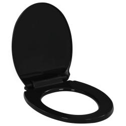 Abattant WC &agrave; fermeture en douceur Lib&eacute;ration rapide Noir