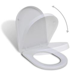 Abattant WC &agrave; fermeture en douceur Blanc Carr&eacute;