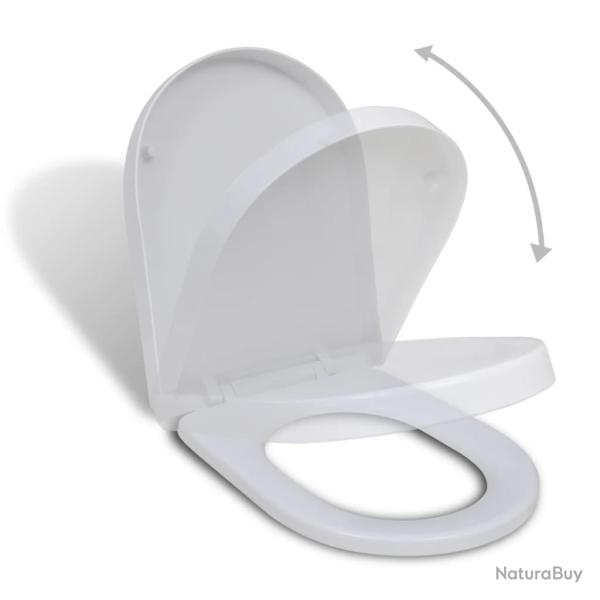 Abattant WC � fermeture en douceur Blanc Carr�