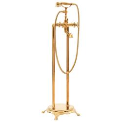 Robinet de baignoire sur pied Acier inoxydable 99,5 cm Dor&eacute;