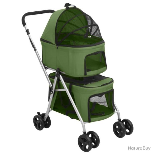 Poussette pour chien pliante � 2 niveaux Vert 83x48x97 cm