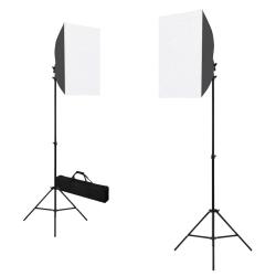 Lampes de studio professionnelles 2 pcs 40x60 cm Acier Noir