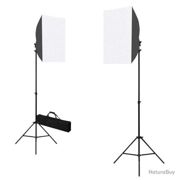 Lampes de studio professionnelles 2 pcs 40x60 cm Acier Noir