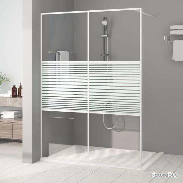 Paroi de douche Blanc 140x195 cm Verre ESG transparent