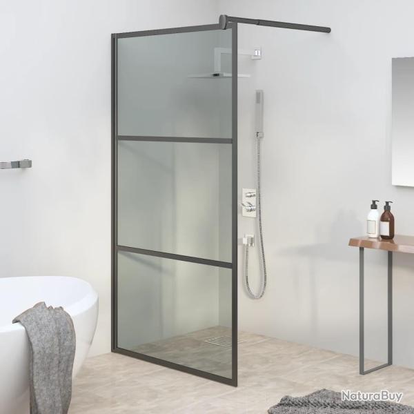Paroi de douche 115x195 cm Verre ESG fonc� Noir