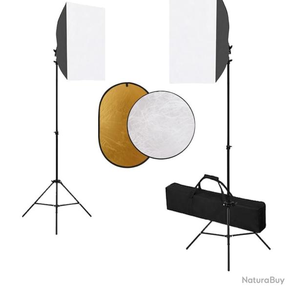Kit de studio photo avec bo�te � lumi�re et r�flecteur