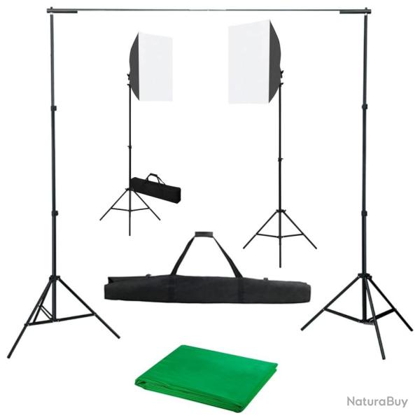 Kit de studio photo avec bo�tes � lumi�re et toile de fond