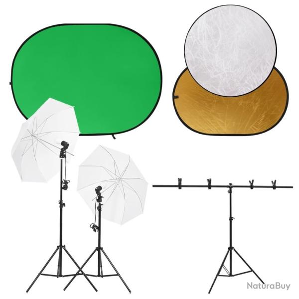Kit de studio photo avec �clairage �cran de fond et r�flecteur