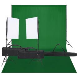 Kit de studio photo avec &eacute;clairage et toile de fond