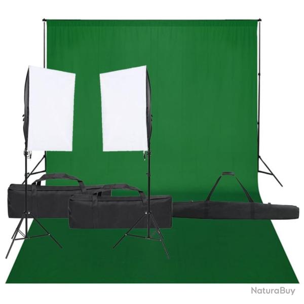 Kit de studio photo avec �clairage et toile de fond
