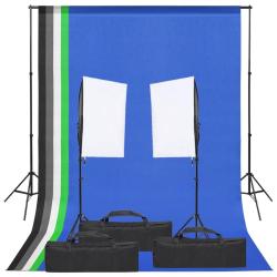 Kit de studio photo avec &eacute;clairage et toile de fond