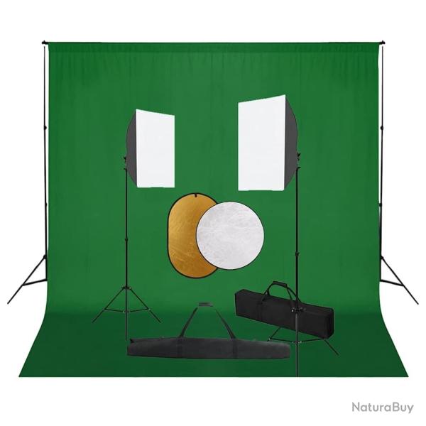 Kit de studio photo bo�tes � lumi�re toile de fond r�flecteur