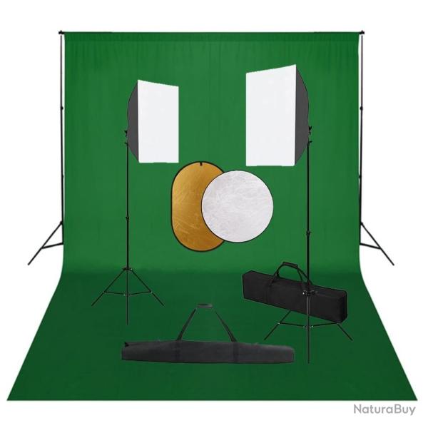 Kit de studio photo bo�tes � lumi�re toile de fond r�flecteur