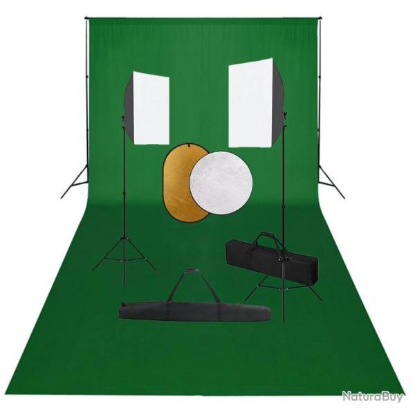 Kit de studio photo bo�tes � lumi�re toile de fond r�flecteur