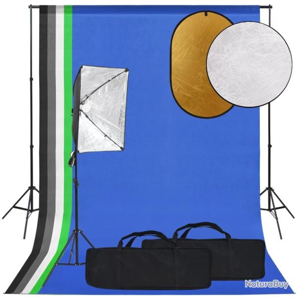 Kit de studio photo bo�te � lumi�re toile de fond et r�flecteur