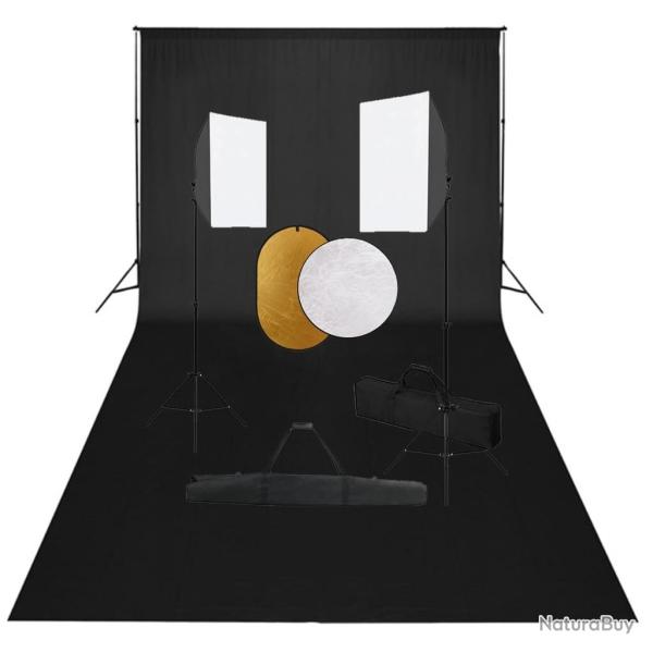 Kit de studio photo bo�tes � lumi�re toile de fond r�flecteur