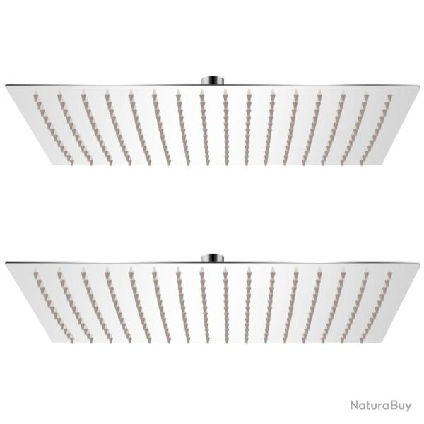 Pomme de douche plongeante 2 pcs Acier inoxydable 30x40 cm