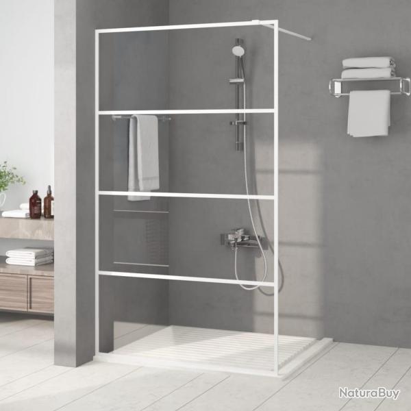 Paroi de douche Blanc 115x195 cm Verre ESG transparent