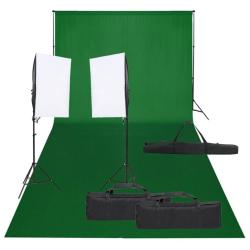 Kit de studio photo avec &eacute;clairage et toile de fond