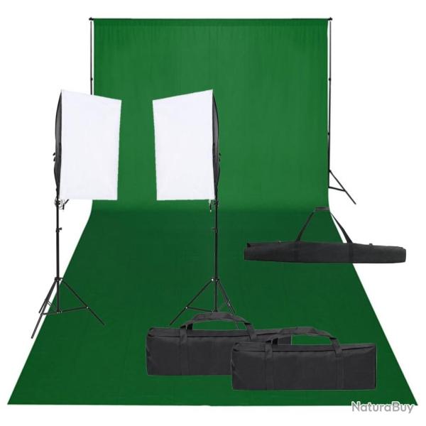 Kit de studio photo avec �clairage et toile de fond