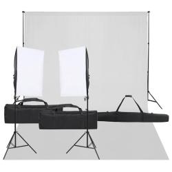 Kit de studio photo avec &eacute;clairage et toile de fond