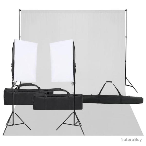 Kit de studio photo avec �clairage et toile de fond