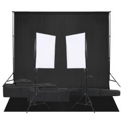 Kit de studio photo avec &eacute;clairage et toile de fond
