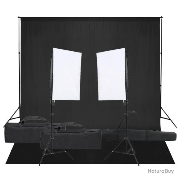Kit de studio photo avec �clairage et toile de fond