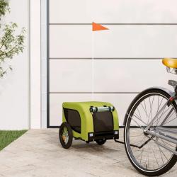 Remorque de v&eacute;lo pour animaux de compagnie vert et noir