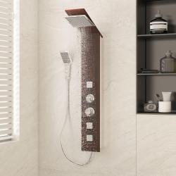 Syst&egrave;me de panneau de douche Verre Marron