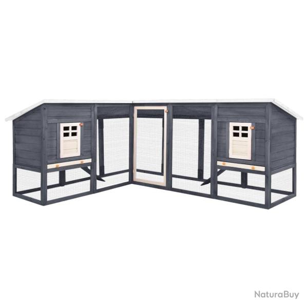 Clapier d'ext�rieur avec piste Gris et blanc Bois de sapin