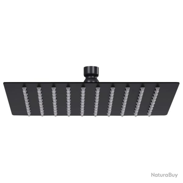Pomme de douche pluie Acier inoxydable 20x20 cm Carr�e Noir