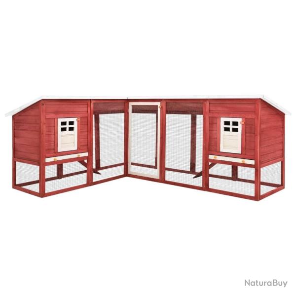 Clapier d'ext�rieur avec piste Rouge et blanc Bois de sapin