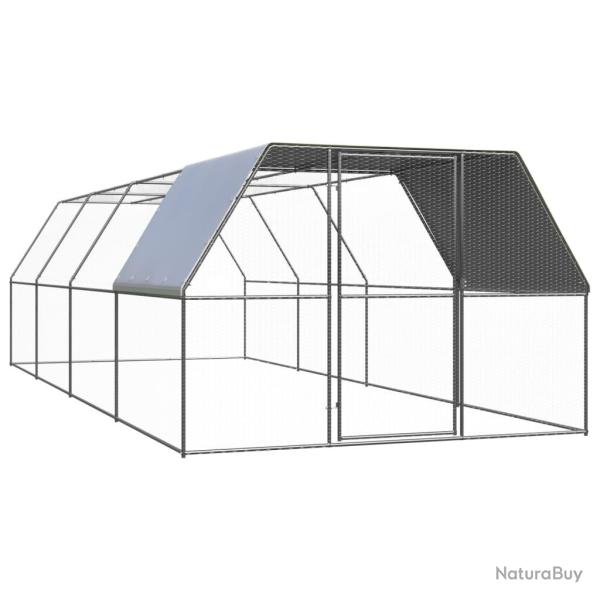 Poulailler d'ext�rieur 3x8x2 m Acier galvanis�