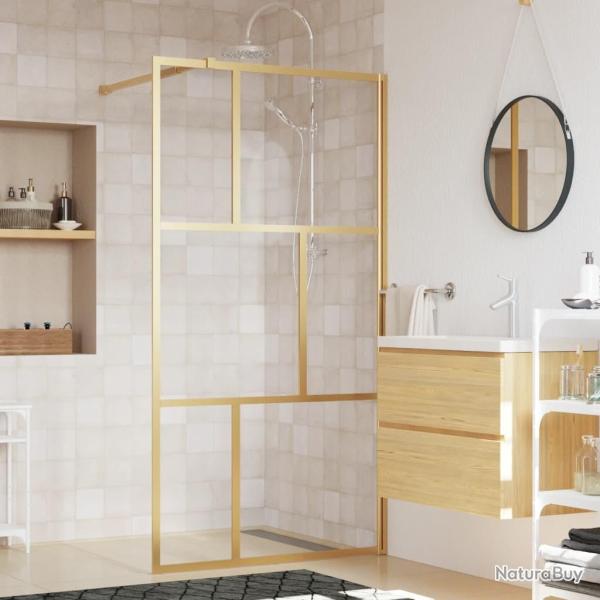 Paroi de douche avec verre ESG transparent dor� 115x195 cm